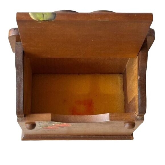 Vintage Solid Wood Recipe Box & Washboard Strawberry Motif Rustic Kitchen Decor - Picture 3 of 11